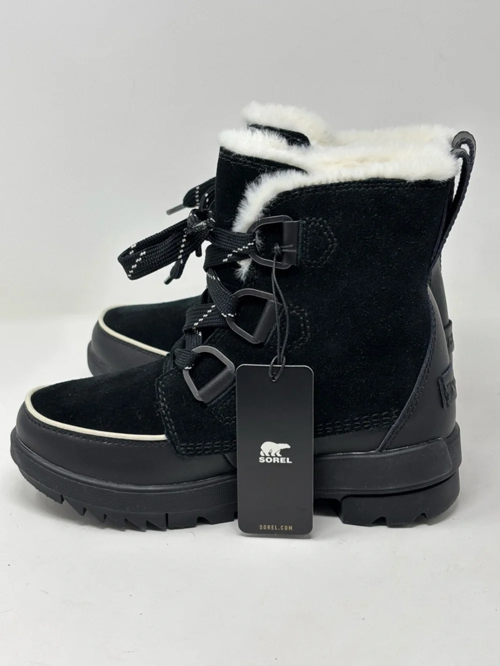 Sorel Tivoli IV Lace-Up Waterproof Black Boots Size 5 NEW IN BOX - Picture 3 of 12